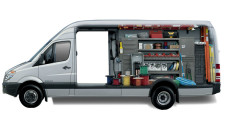 Sprinter van equipment and van shelving.