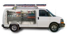 Cargo van equipment with ladder racks.