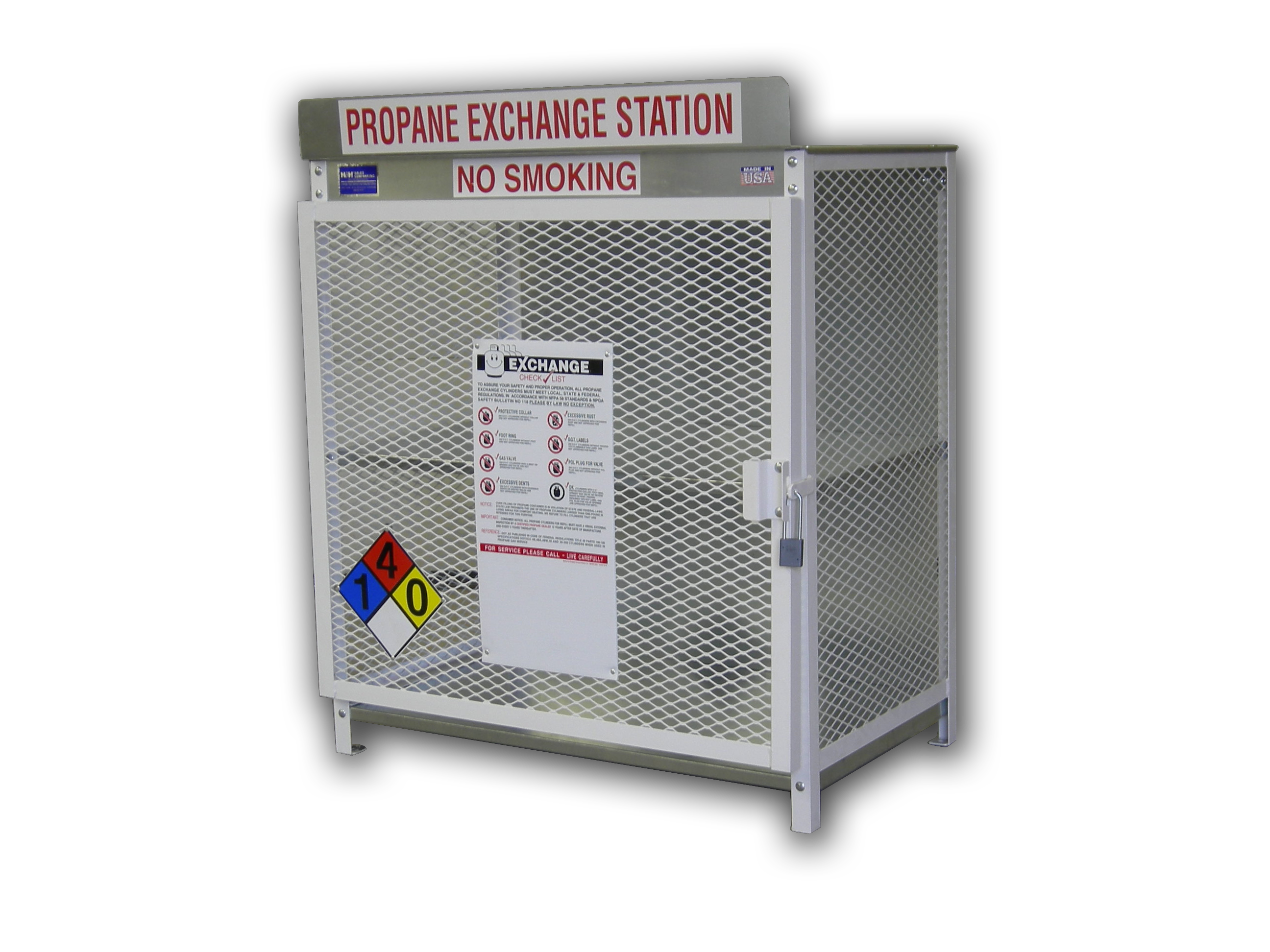 Gas cylinder storage cabinets.