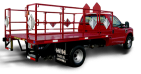 Delivery truck bodies from H&H for compresses and propane cylinders.